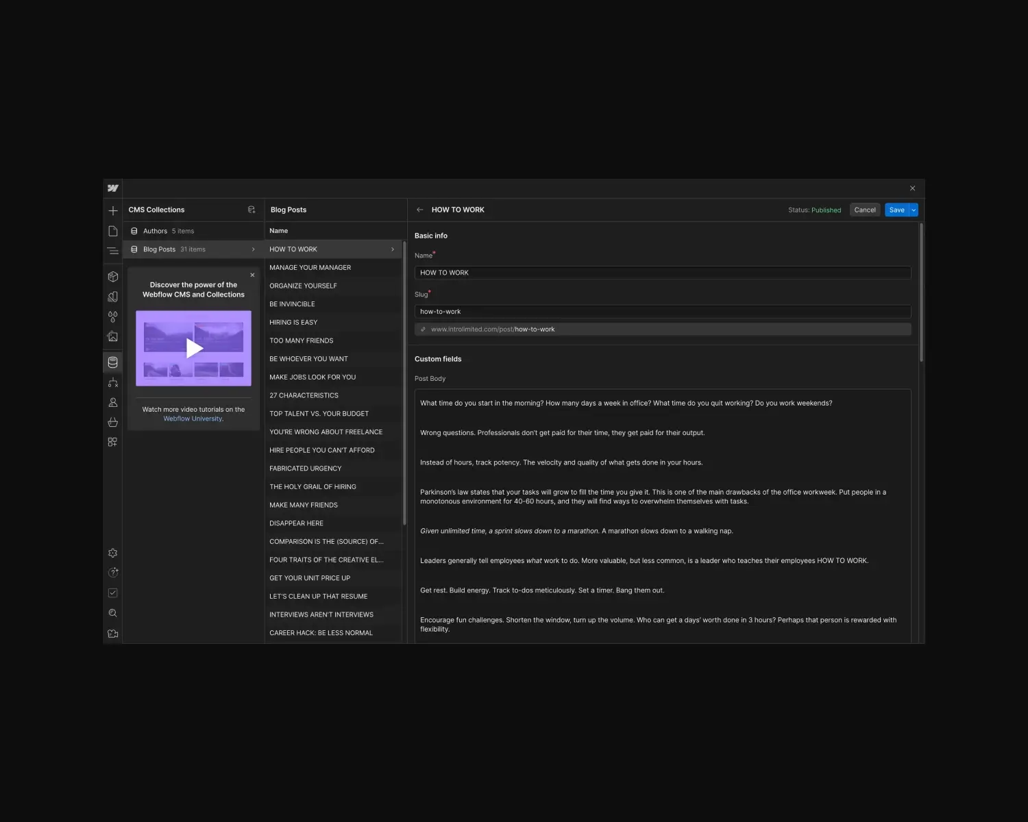 intro cms 2